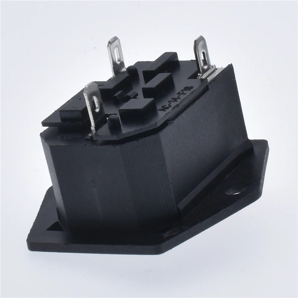 New Integral Red Light 10A250VAC Rocker Switch Power Rocker Fused IEC 320 C14 Inlet Socket 3pin Connector Plug With Fixing Holes