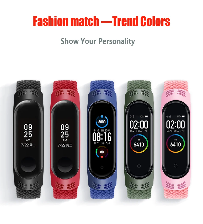 Bracelet for Xiaomi Mi band 6 7 Strap Nylon Braided solo loop pulseira bracelet Miband5 Wristband belt Mi band 5 4 3 6 correa
