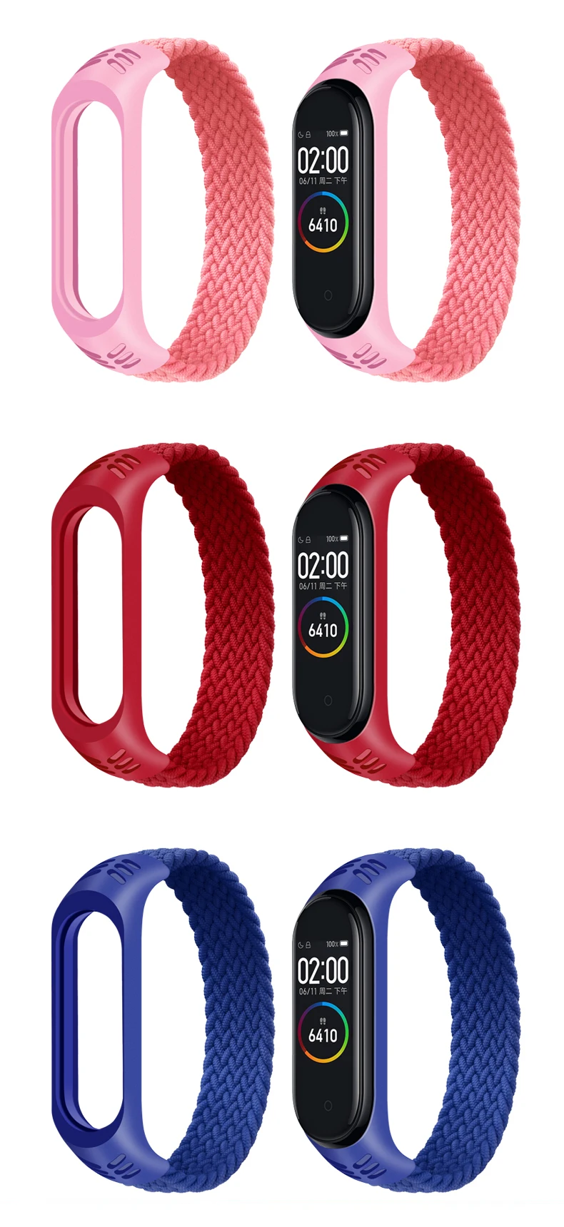 Bracelet for Xiaomi Mi band 6 7 Strap Nylon Braided solo loop pulseira bracelet Miband5 Wristband belt Mi band 5 4 3 6 correa