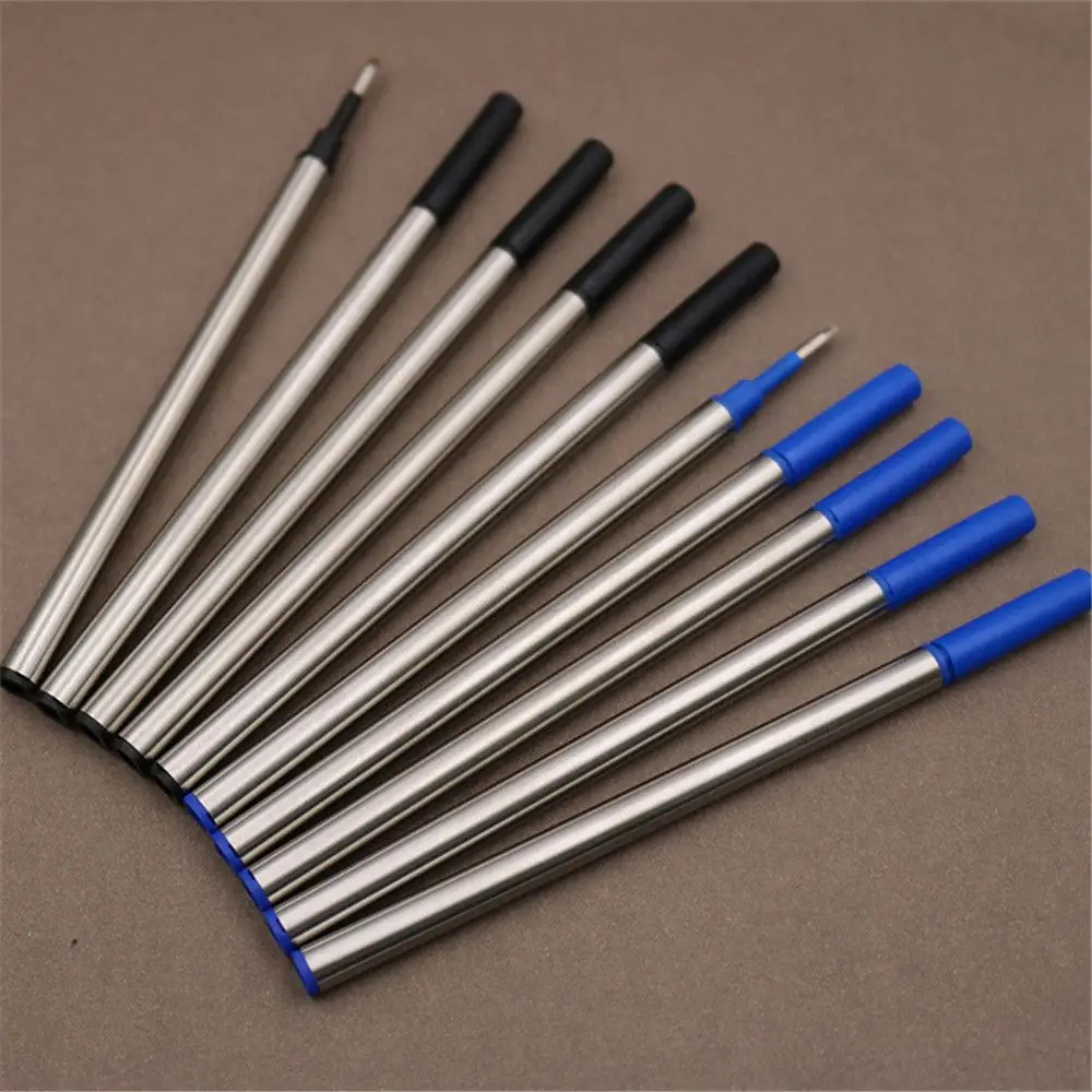 5pcs Metal Refills Blue Black Ink for Roller Ballpoint Pens Gel Pen Replacement Signature Rods Business School Office Stationery