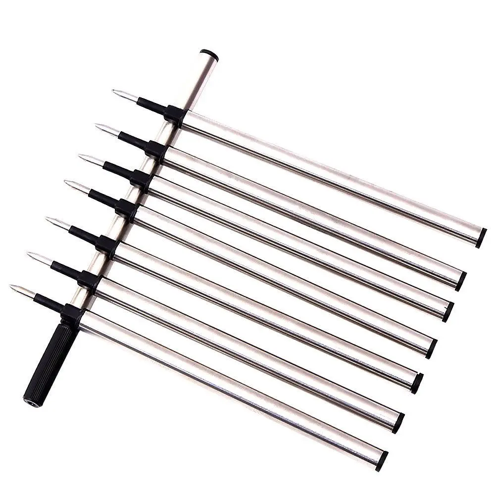 5pcs Metal Refills Blue Black Ink for Roller Ballpoint Pens Gel Pen Replacement Signature Rods Business School Office Stationery