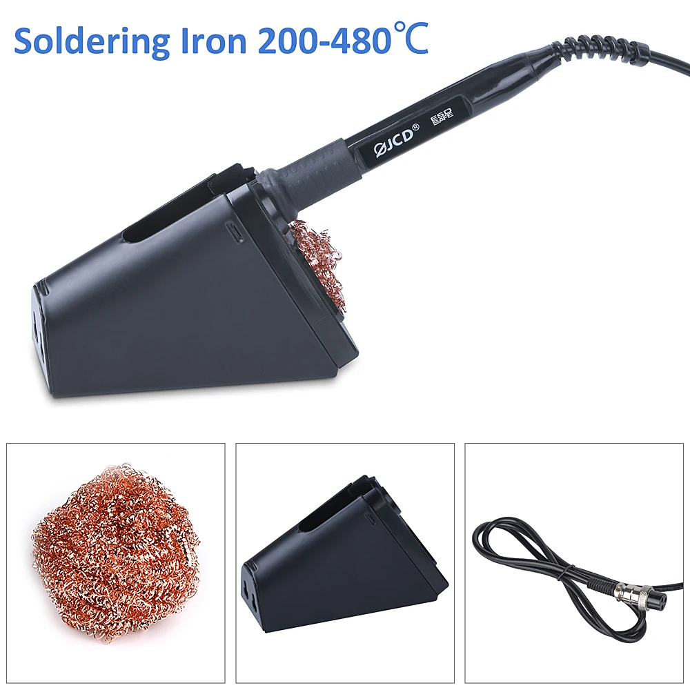 JCD 820 Aluminum Alloy Electric Soldering Iron Stand Holder with Welding Cleaning Copper Ball High Temperature Safety