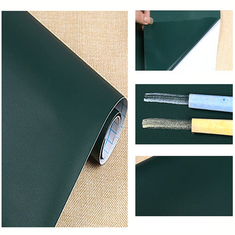 Black Board White Board Stickers Rolled Up Reusable Portable Drawing Board School Office Meeting Teaching Board Stationery