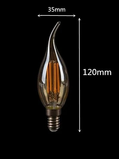 10PCS C35 Candle Bulb 4W 6W Dimmable Led Filament 220V 110V E12 E14 E27 Candelabra Base Flame Shape Lamps For Chandelier Light