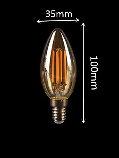 10PCS C35 Candle Bulb 4W 6W Dimmable Led Filament 220V 110V E12 E14 E27 Candelabra Base Flame Shape Lamps For Chandelier Light