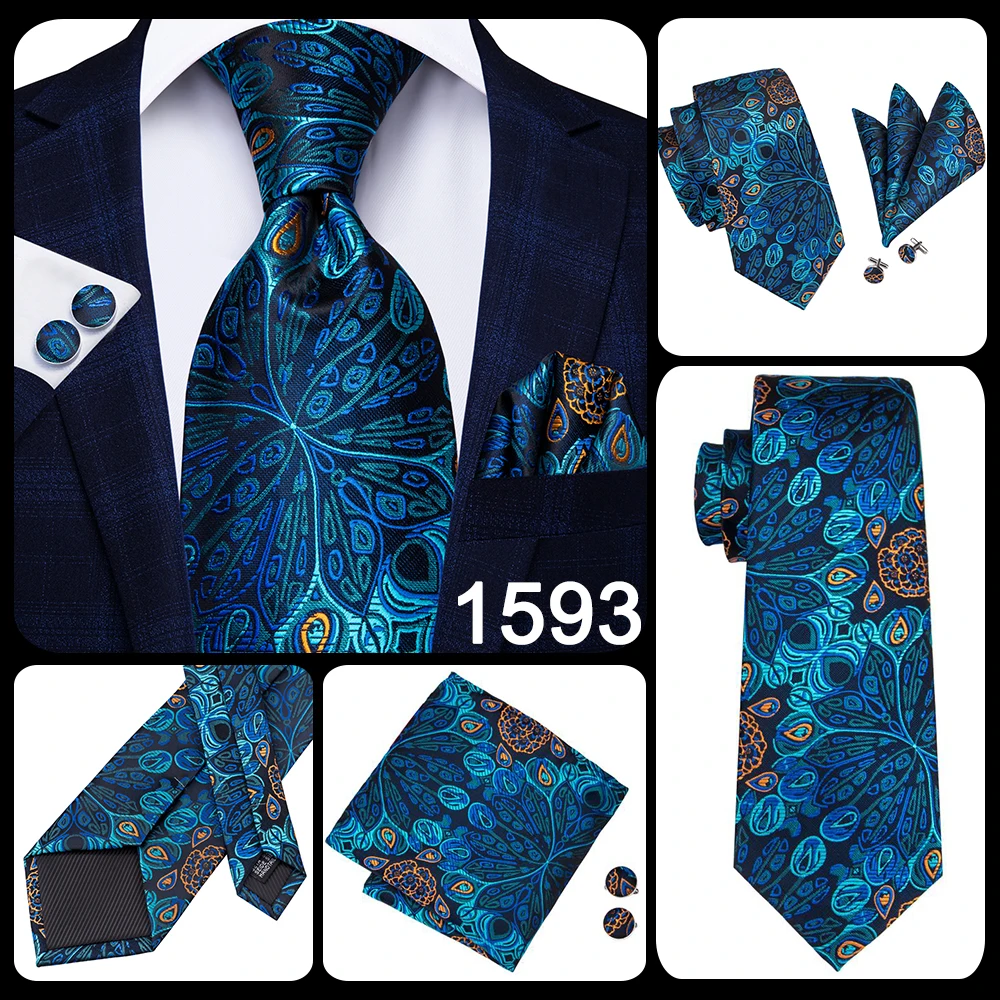 Hi-Tie Designer Green Solid Striped Paisley Wedding Tie For Men Necktie Hanky Cufflink Fashion Business Party Dropshipping