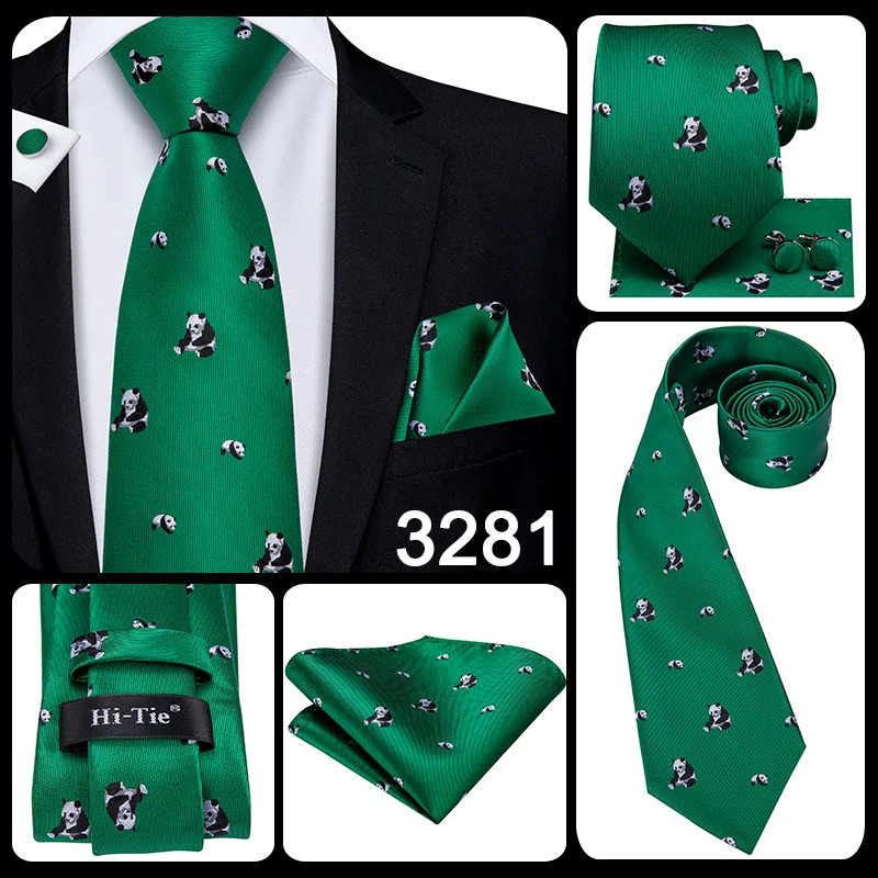 Hi-Tie Designer Green Solid Striped Paisley Wedding Tie For Men Necktie Hanky Cufflink Fashion Business Party Dropshipping