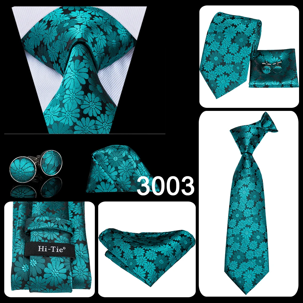 Hi-Tie Designer Green Solid Striped Paisley Wedding Tie For Men Necktie Hanky Cufflink Fashion Business Party Dropshipping