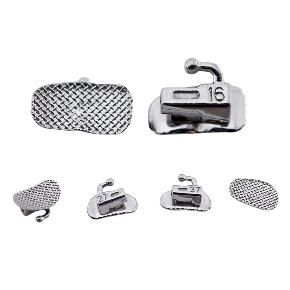 Dentst 50 Sets/Box Orthodontics Dental 1st 2nd Molar Bondable Buccal Tubes Non-Convertible Mesh Base Single Tools Roth MBT 0.022