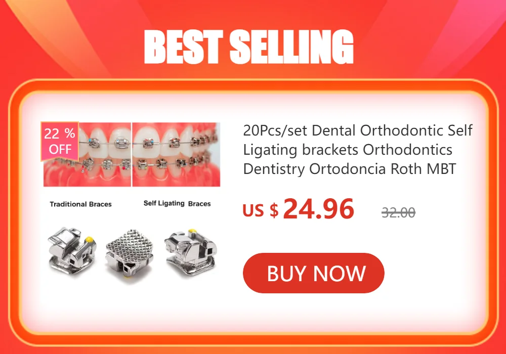 Dentst 50 Sets/Box Orthodontics Dental 1st 2nd Molar Bondable Buccal Tubes Non-Convertible Mesh Base Single Tools Roth MBT 0.022