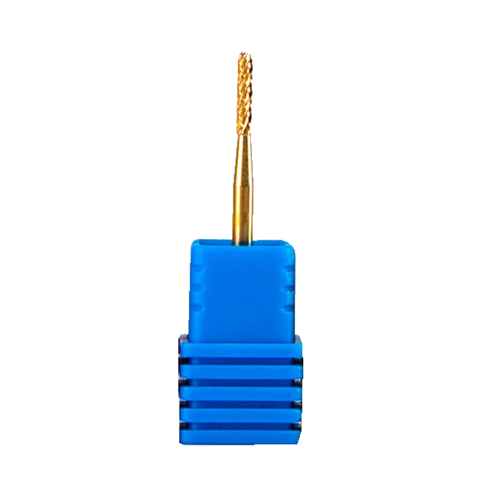 Professional Gold Tungsten Carbide Nail Drill Bit for Cutting Cleaning and Polishing Under Nails Electric Manicure File Tool