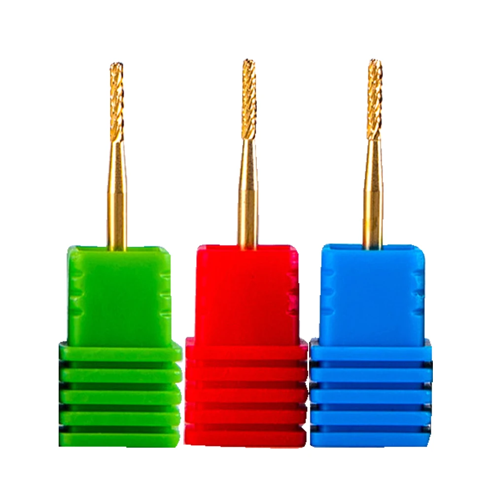 Professional Gold Tungsten Carbide Nail Drill Bit for Cutting Cleaning and Polishing Under Nails Electric Manicure File Tool