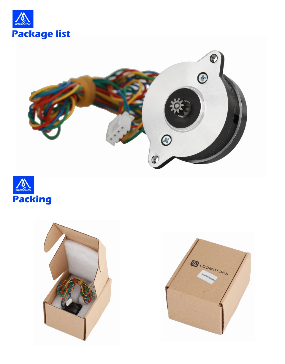 Mellow High Temperature LDO NEMA14 36mm Motor LDO-36STH17-0354AHG/LDO-36STH20-1004AHG For Orbiter/Sherpa Mini Extruder Voron 2.4