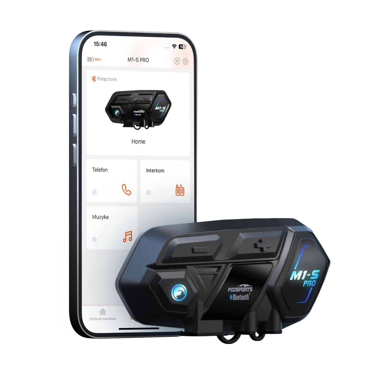 Fodsports M1S Pro Bluetooth Helmet Headset Motorcycle Intercom 10 Riders 2000m Wireless Intercomunicador Moto,APP Connect