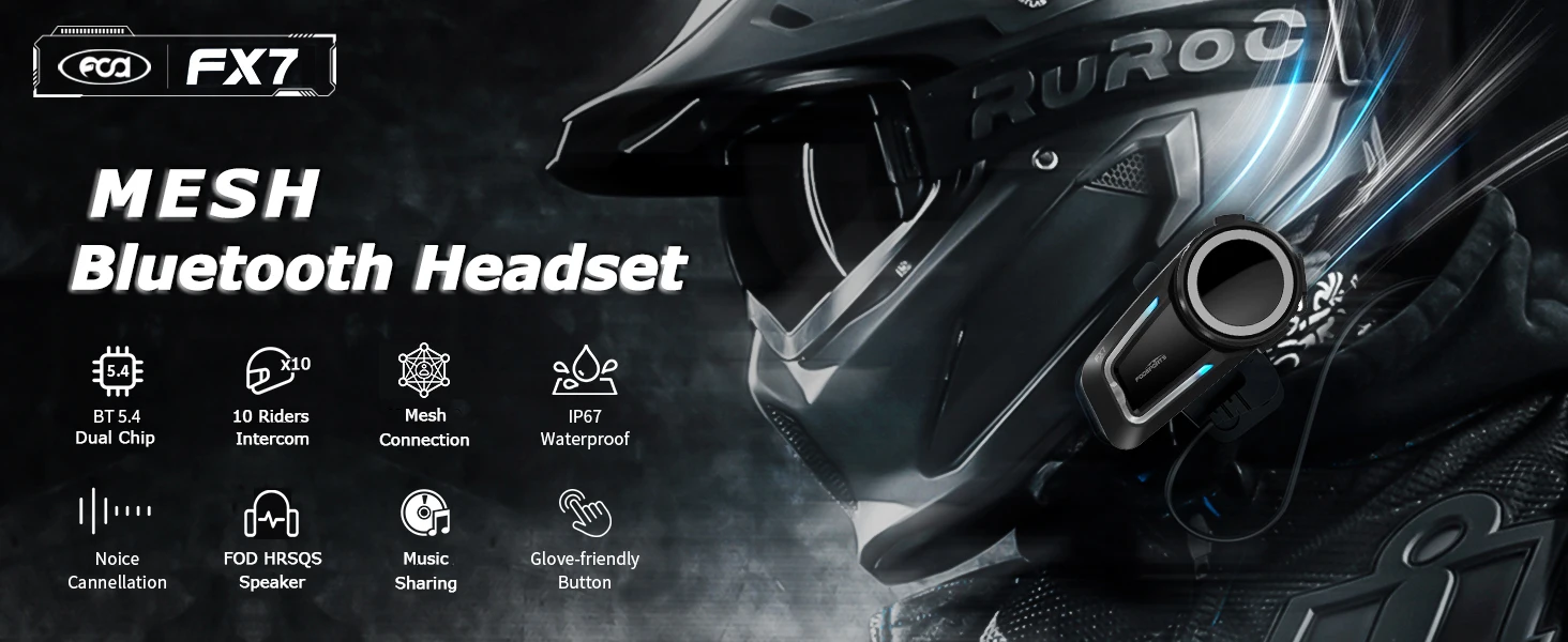 Fodsports M1S Pro Bluetooth Helmet Headset Motorcycle Intercom 10 Riders 2000m Wireless Intercomunicador Moto,APP Connect