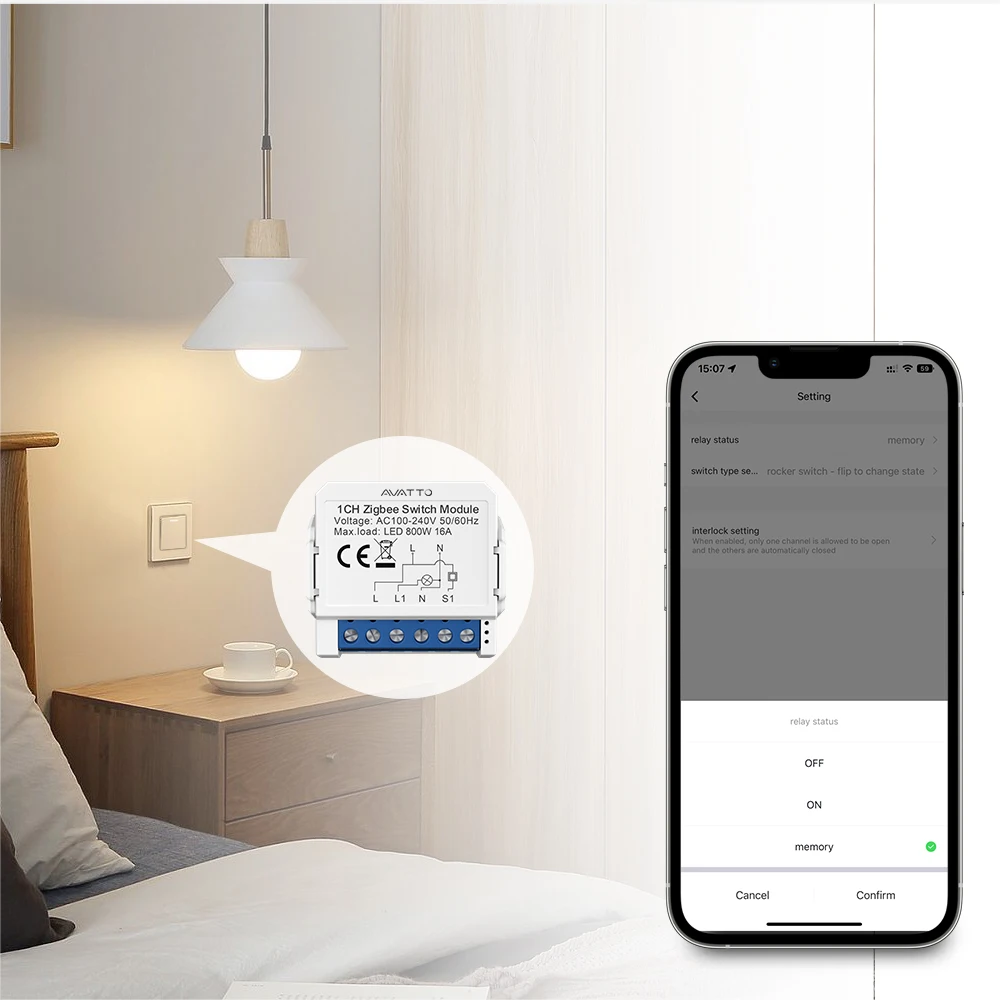 AVATTO Tuya Smart Zigbee Switch Module 2 Way Control, Smart Home 1/2/3/4 Gang Automation DIY Breaker Work for Alexa Google Home