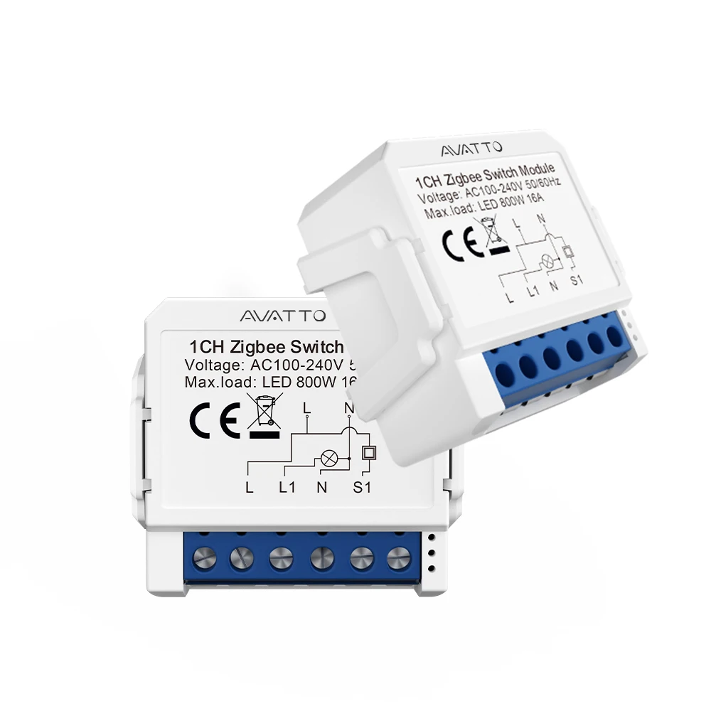 AVATTO Tuya Smart Zigbee Switch Module 2 Way Control, Smart Home 1/2/3/4 Gang Automation DIY Breaker Work for Alexa Google Home