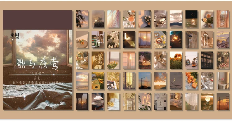 The New 366pcs Of Color Van Gogh Stickers Plant Kraft Paper Diary Aesthetic Collage material Labels Art Supplies Material Paper