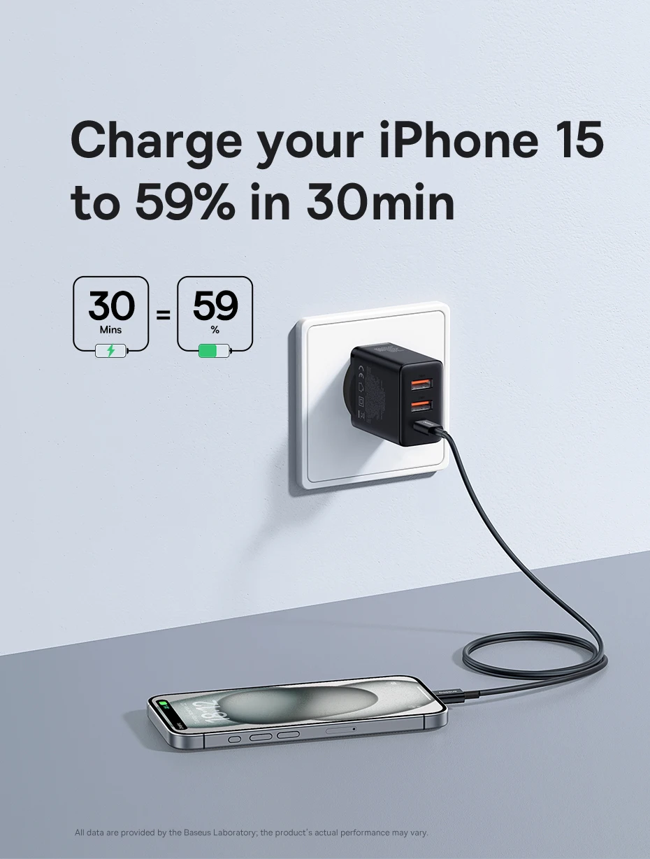 Baseus 30W USB Charger QC PD3.0 Type C PD Fast Charging Quick Phone Charger For iPhone 17 16 15 14 13 12 Pro Max Xiaomi Samsung