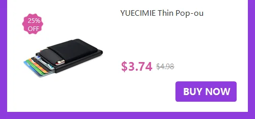 YUECIMIE Gold Thin Pop Up ID RFID Card Holder For Man Slim Men's Card Wallet RFID Creative Credit Card Case For Women Female
