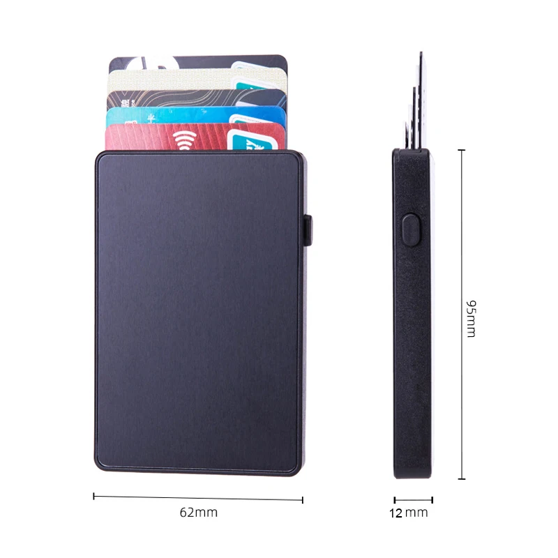 YUECIMIE Gold Thin Pop Up ID RFID Card Holder For Man Slim Men's Card Wallet RFID Creative Credit Card Case For Women Female