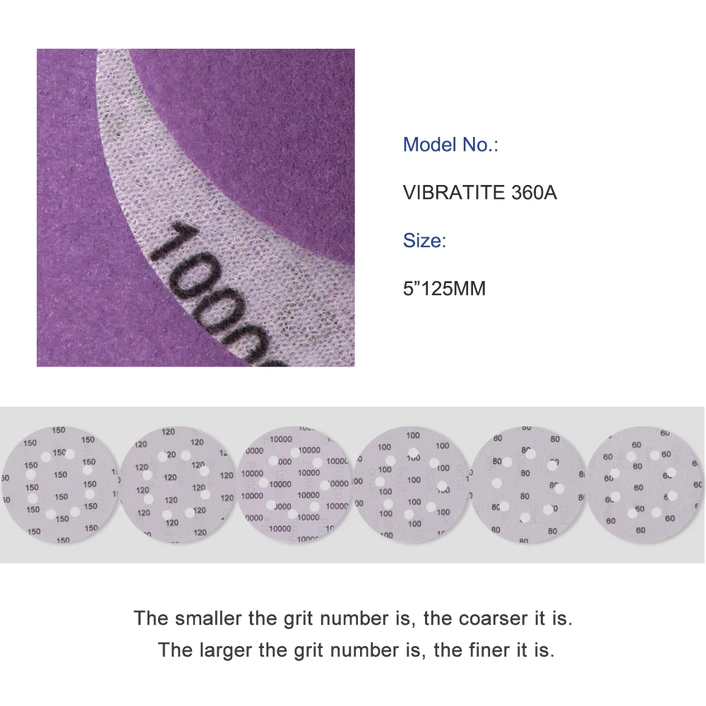 5 Inch Sanding Disc Hook Loop 60-10000 Grit Sandpaper Aluminum for Wood Furniture Finishing Metal Grinding Automotive Polishing