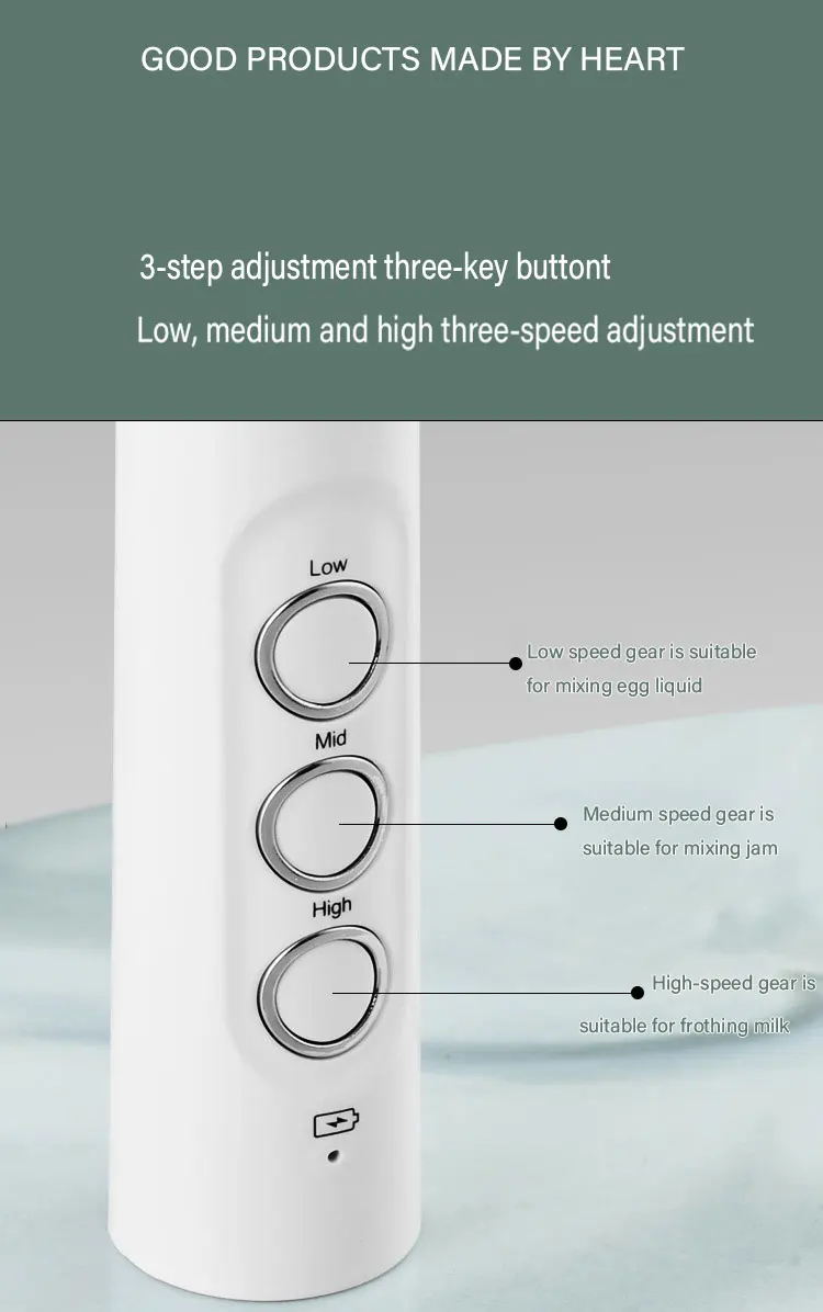 3 In 1 Portable Electric Milk Frother Foam Maker Handheld Rechargeable Foamer High Speeds Drink Mixer Coffee Frothing Wand