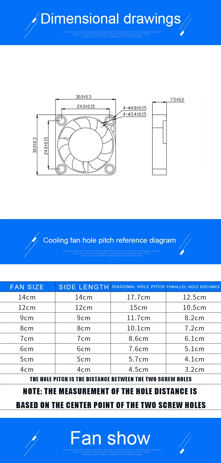 ACP3007 3cm 30mm Fan 30x30x7mm DC5V 12V 24V 2pin Miniature Ultra-Thin Cooling Fan for 3D Printer Router