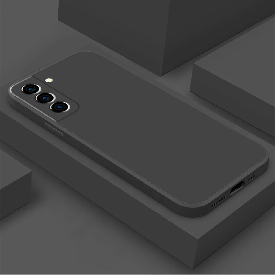 Liquid Silicone Case Original For Samsung Galaxy S21 S22 S23 S24 Ultra S8 S9 S10 Note 8 9 10 20 Plus Shockproof Cover TPU