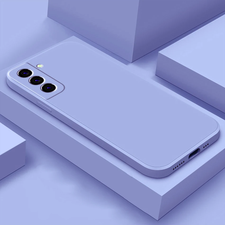 Liquid Silicone Case Original For Samsung Galaxy S21 S22 S23 S24 Ultra S8 S9 S10 Note 8 9 10 20 Plus Shockproof Cover TPU