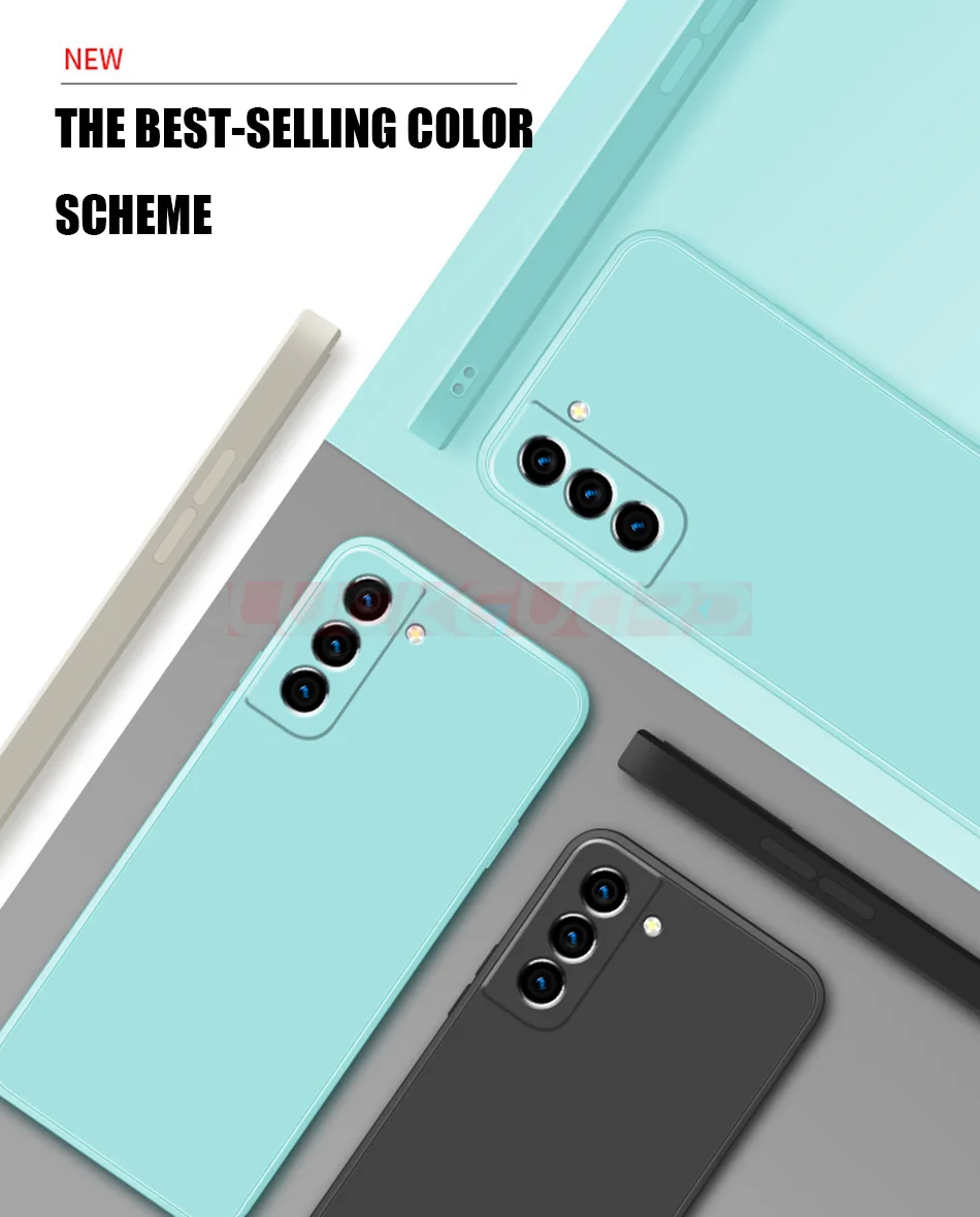 Liquid Silicone Case Original For Samsung Galaxy S21 S22 S23 S24 Ultra S8 S9 S10 Note 8 9 10 20 Plus Shockproof Cover TPU