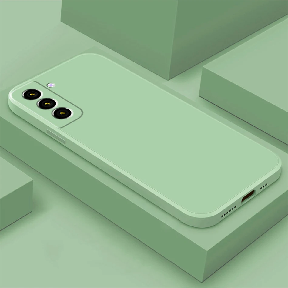 Liquid Silicone Case Original For Samsung Galaxy S21 S22 S23 S24 Ultra S8 S9 S10 Note 8 9 10 20 Plus Shockproof Cover TPU