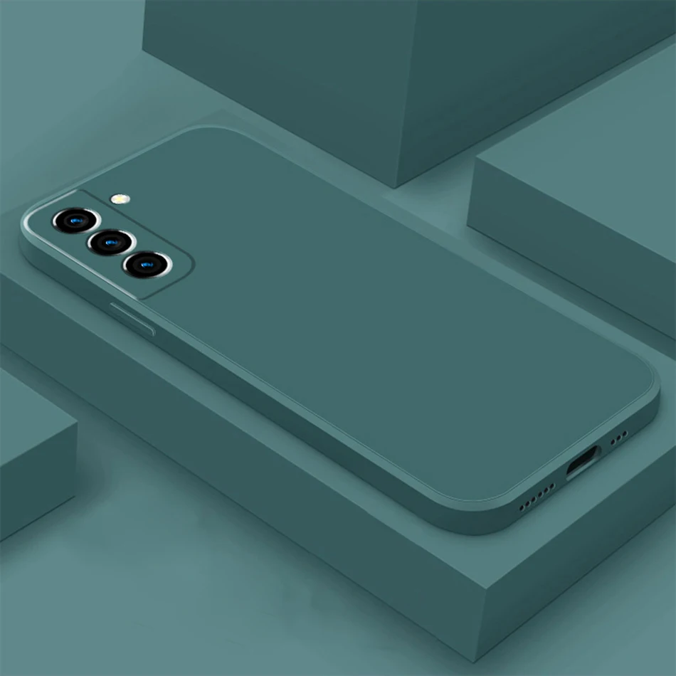 Liquid Silicone Case Original For Samsung Galaxy S21 S22 S23 S24 Ultra S8 S9 S10 Note 8 9 10 20 Plus Shockproof Cover TPU