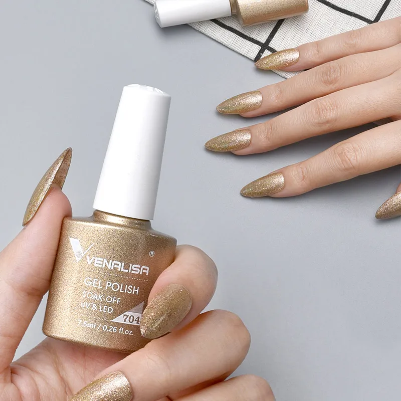 Venalisa VIP3 Semi Permanent Beauty Gel Nail Polish Top Coat Nowipe Glitter Pastel Varnish Light Purple Nail Gel Polish