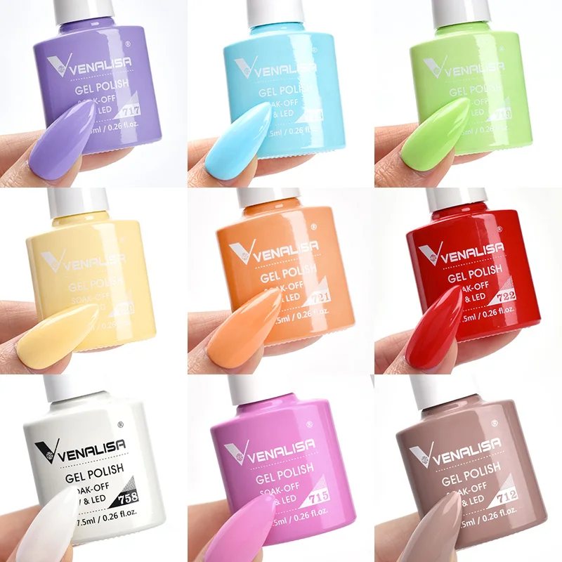 Venalisa VIP3 Semi Permanent Beauty Gel Nail Polish Top Coat Nowipe Glitter Pastel Varnish Light Purple Nail Gel Polish