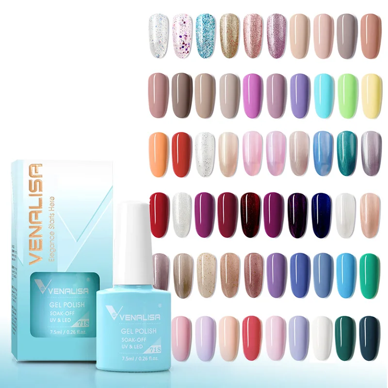 Venalisa VIP3 Semi Permanent Beauty Gel Nail Polish Top Coat Nowipe Glitter Pastel Varnish Light Purple Nail Gel Polish