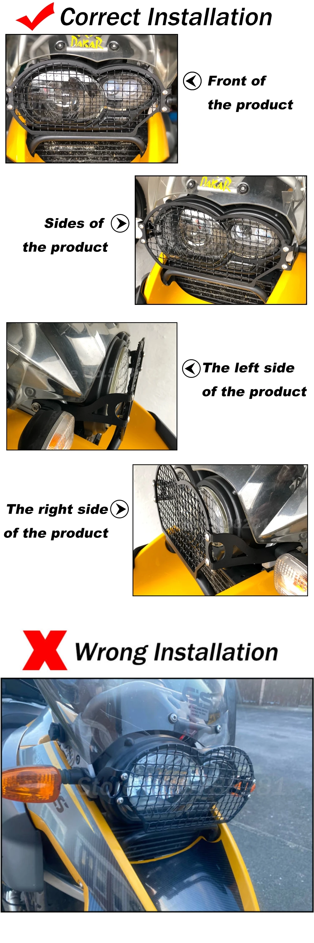 Motorcycle Headlight Protector Grill Grille For BMW R1200GS For r1200gs Adventure 2004-2012 R 1200GS Headlamp Protection Cover