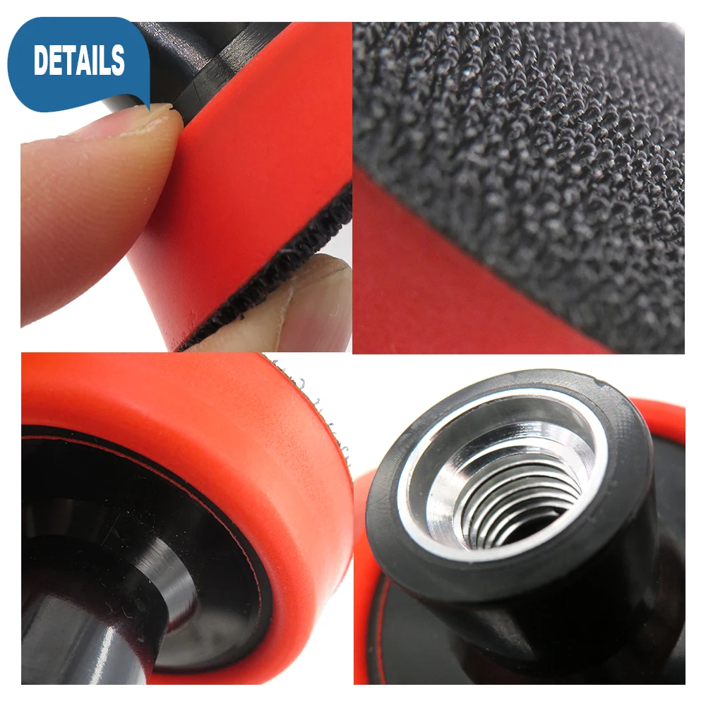1.2''2''3''Drill Buffing Pad M14 Thread Backing Plate Hook and Loop For Car Polisher Sanding Polishing Waxing Sealing Glaze