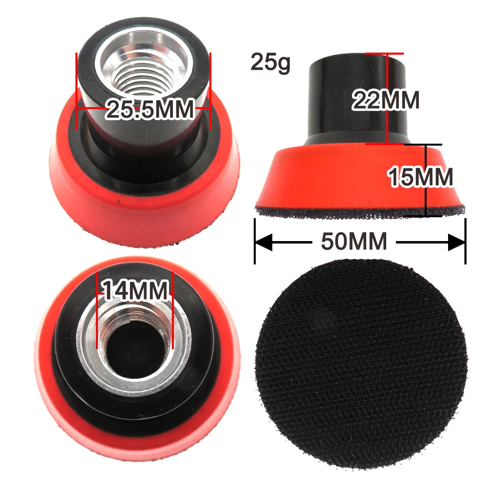 1.2''2''3''Drill Buffing Pad M14 Thread Backing Plate Hook and Loop For Car Polisher Sanding Polishing Waxing Sealing Glaze
