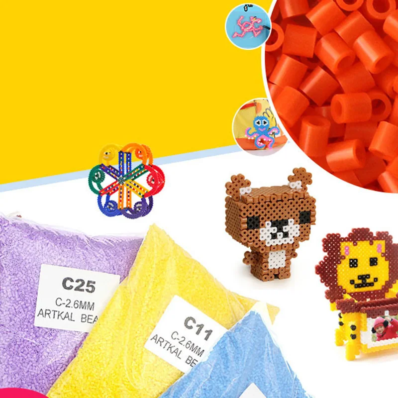 2.6mm/5000pcs/bag Hama Beads Perler DIY Kids Iron Beads Fuse Handmade Gift Children Toy