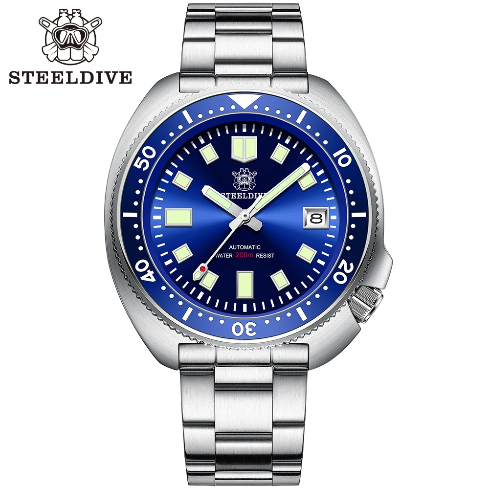 STEELDIVE SD1970 Automatic Turtle Dive Watch Replacement Bracelet 20MM Fully Brushed Signed Buckle Folding Clasp with Safety