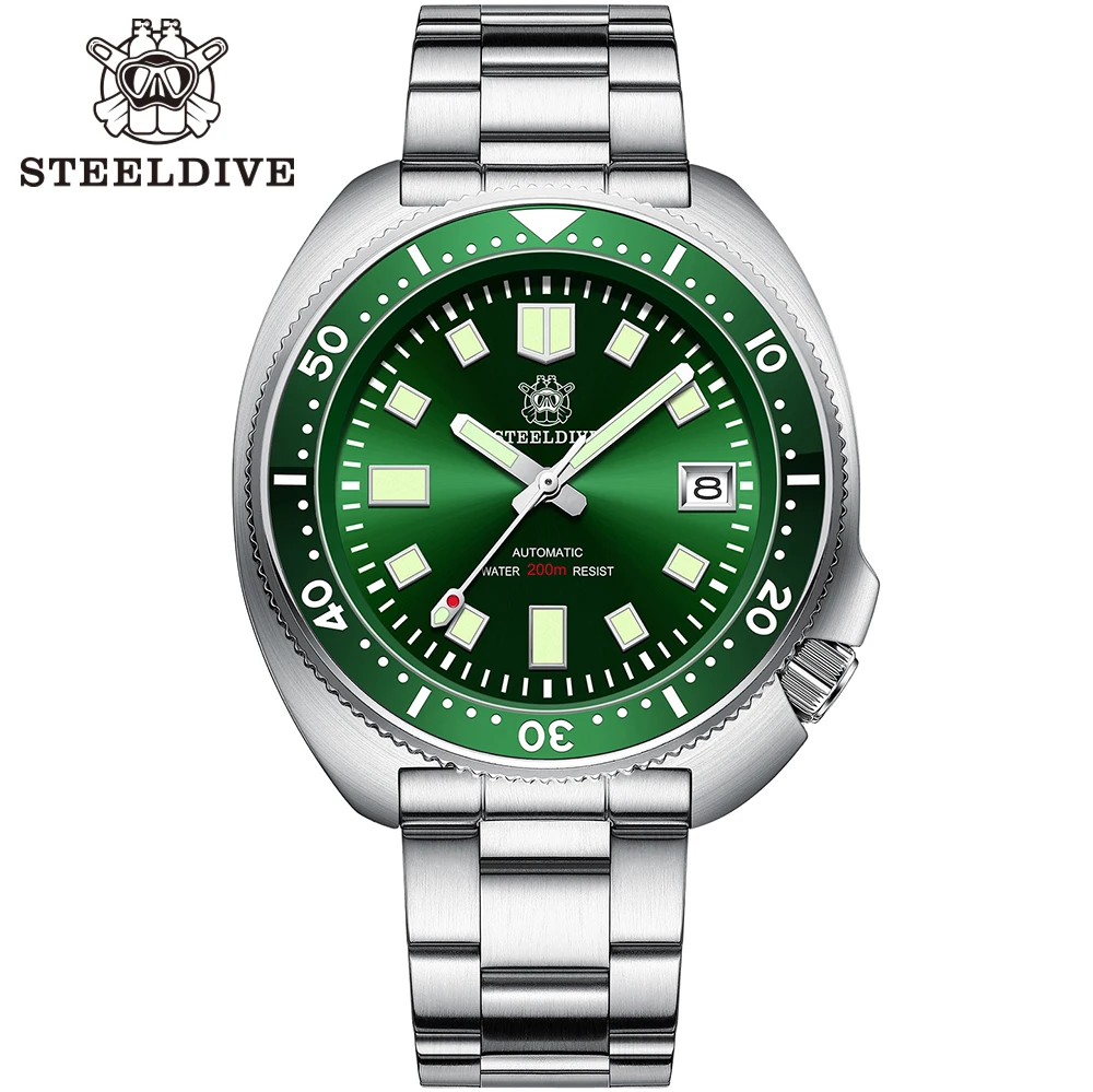 STEELDIVE SD1970 Automatic Turtle Dive Watch Replacement Bracelet 20MM Fully Brushed Signed Buckle Folding Clasp with Safety