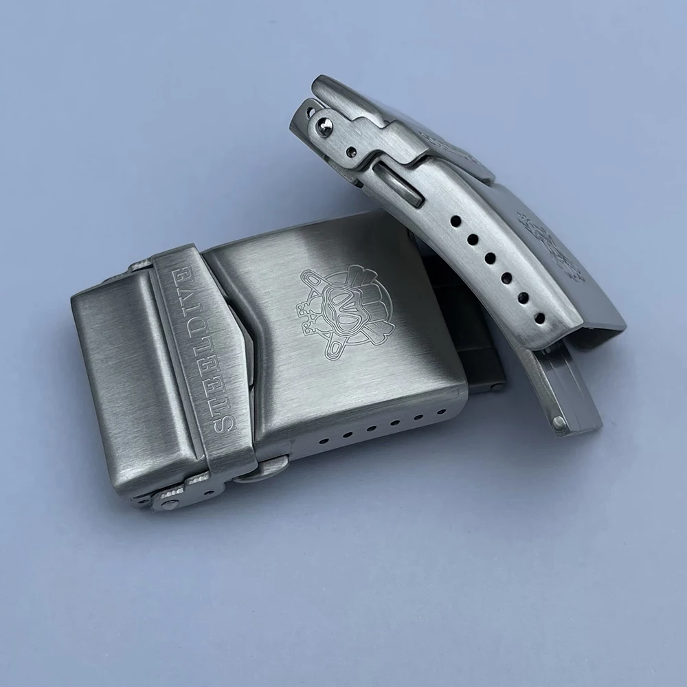 STEELDIVE SD1970 Automatic Turtle Dive Watch Replacement Bracelet 20MM Fully Brushed Signed Buckle Folding Clasp with Safety