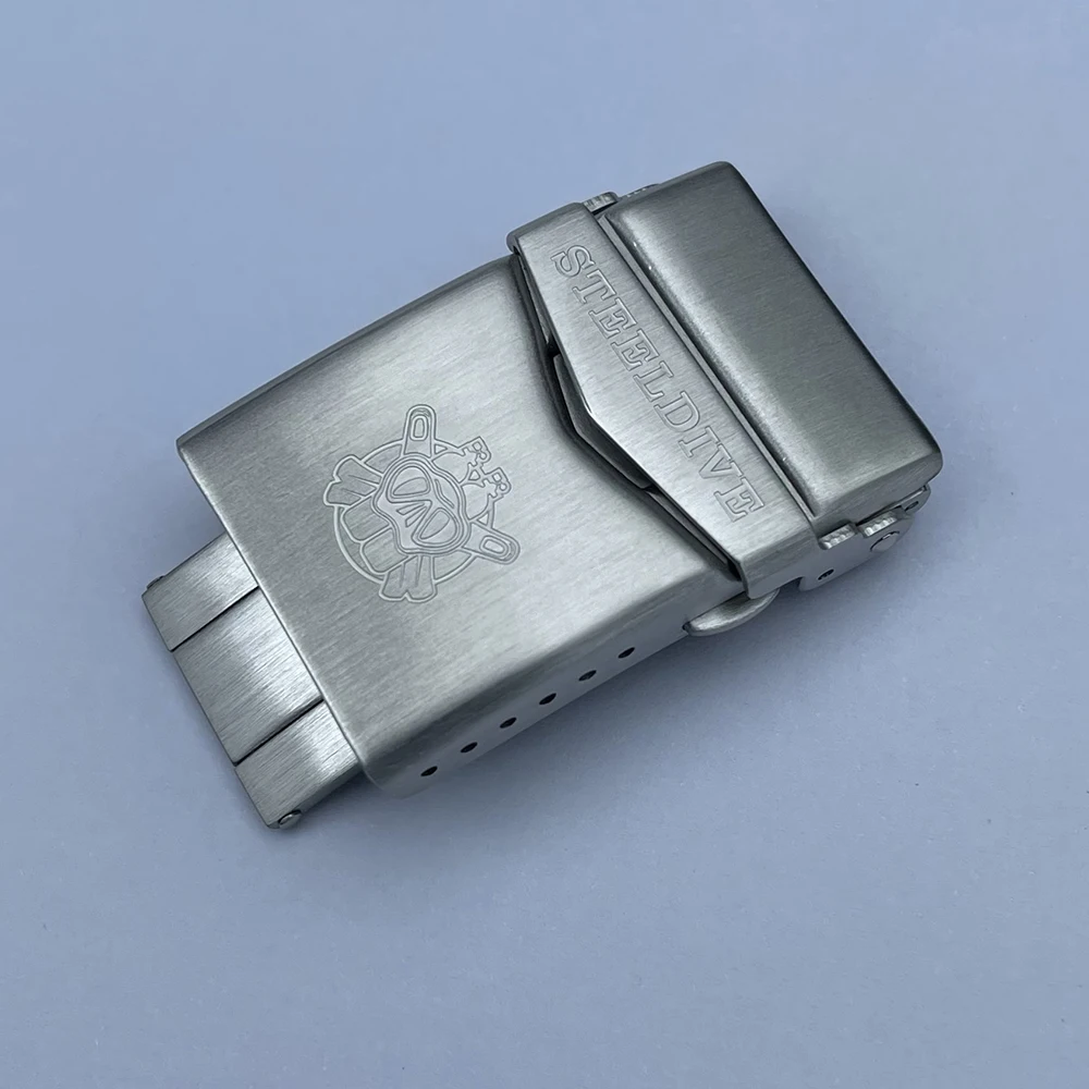 STEELDIVE SD1970 Automatic Turtle Dive Watch Replacement Bracelet 20MM Fully Brushed Signed Buckle Folding Clasp with Safety