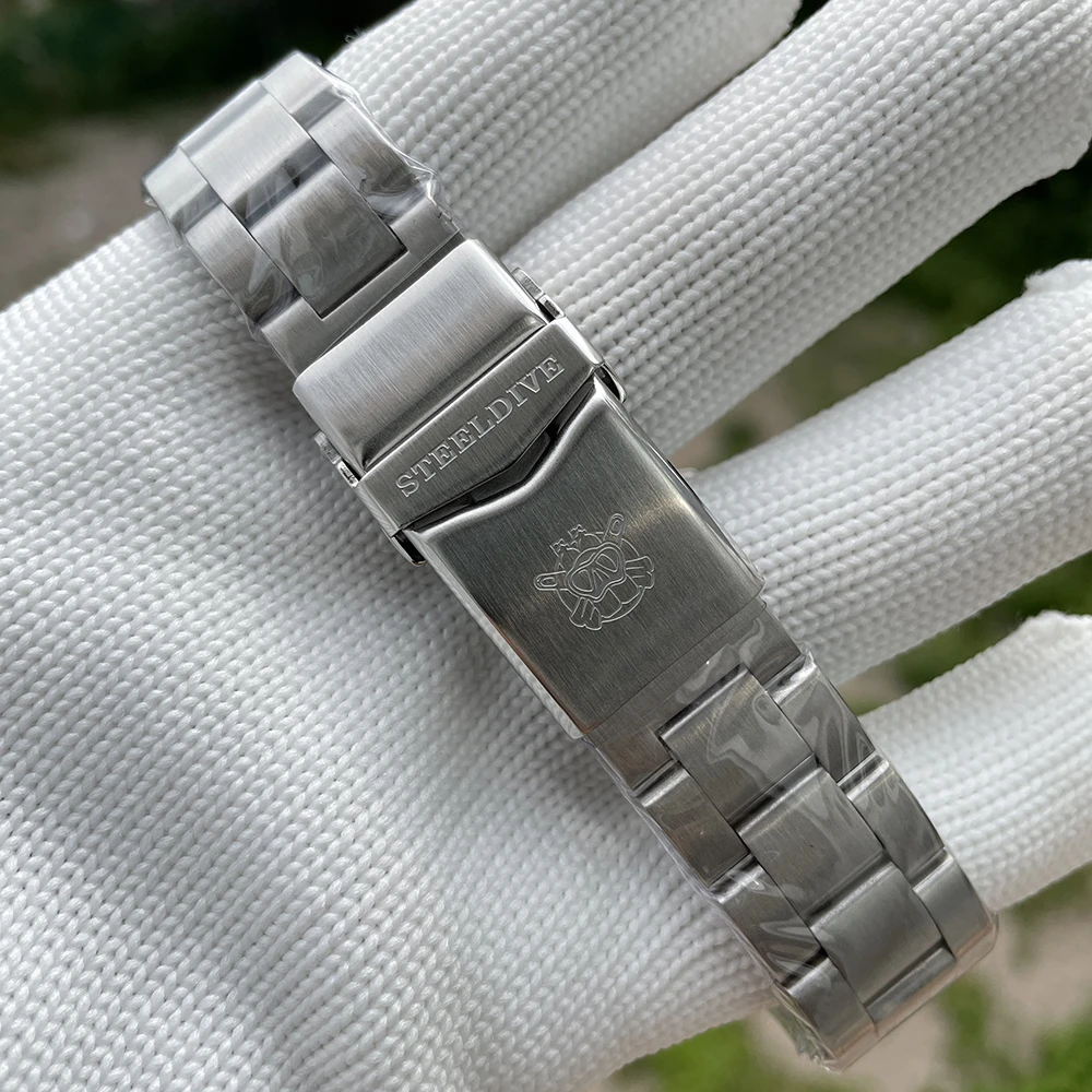 STEELDIVE SD1970 Automatic Turtle Dive Watch Replacement Bracelet 20MM Fully Brushed Signed Buckle Folding Clasp with Safety