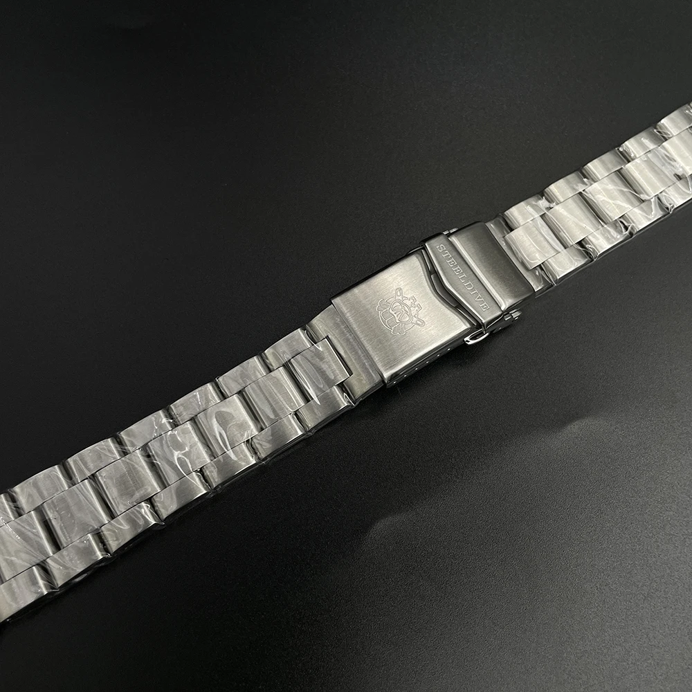 STEELDIVE SD1970 Automatic Turtle Dive Watch Replacement Bracelet 20MM Fully Brushed Signed Buckle Folding Clasp with Safety