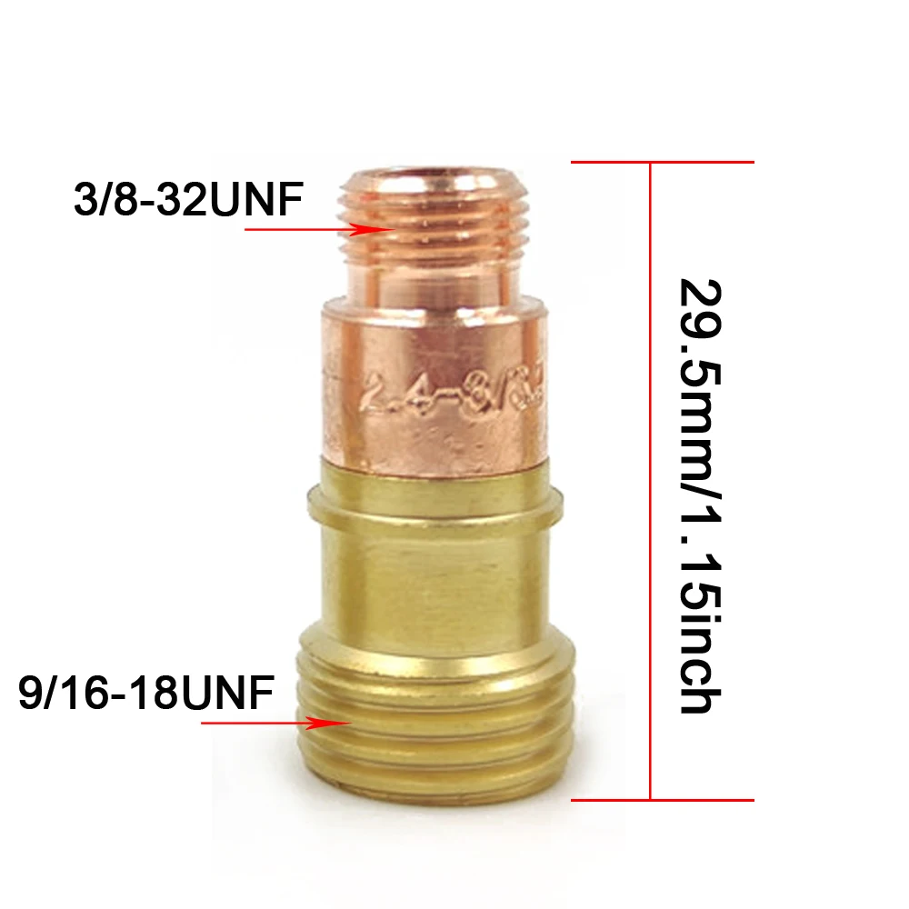 4/8/16pcs Forgelo Brass Collets Body Stubby Gas Lens Connector With Mesh For Tig WP-17/18/26 Torch Welding Accessories