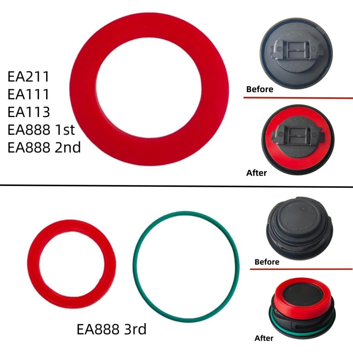 For Audi A4 A5 A6 A7 A8 A1 Q3 Q5 Q7 S4 S5 S7 VW Golf 6 7 5 4 Skoda EA888 EA211 EA111 EA113 Oil Filler Cap Rubber Sealing Gasket