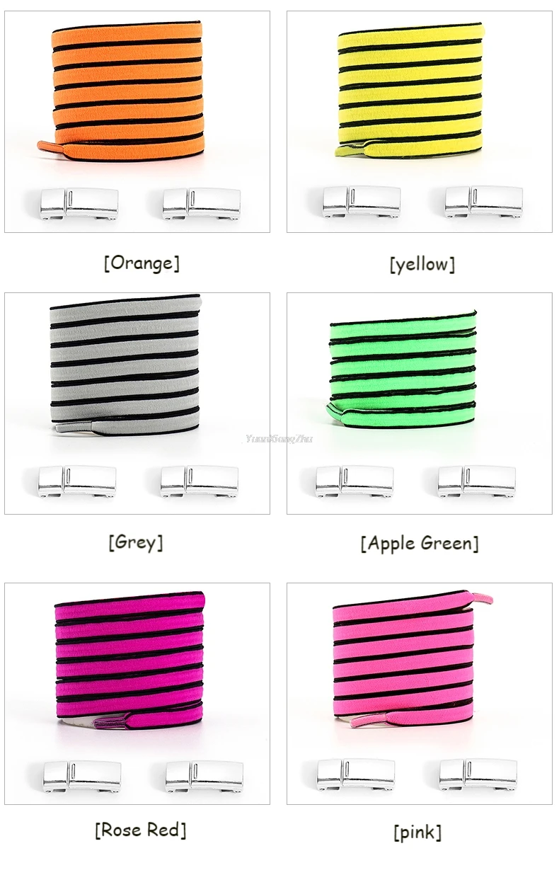 Magnetic Lock No tie Shoe laces Double color Elastic Shoelaces Sneakers for Shoelace Kids Adult Laces One Size Fits All Shoes