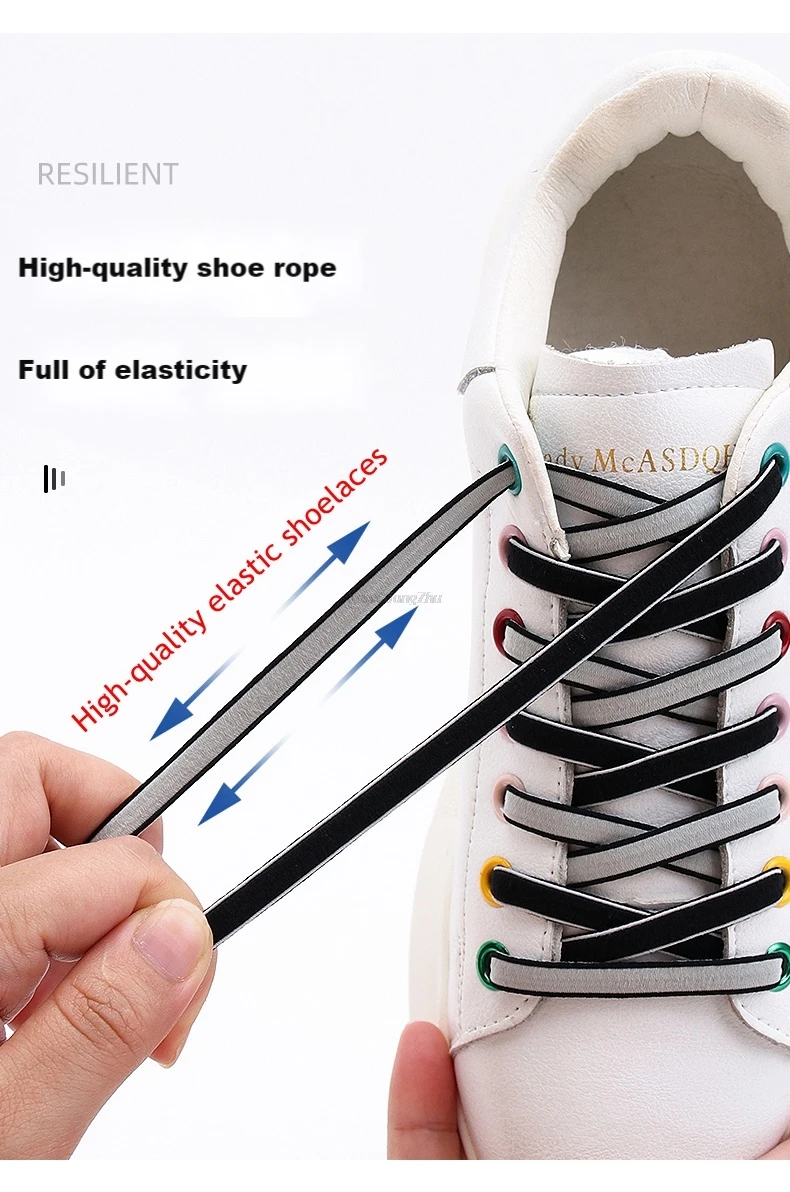 Magnetic Lock No tie Shoe laces Double color Elastic Shoelaces Sneakers for Shoelace Kids Adult Laces One Size Fits All Shoes